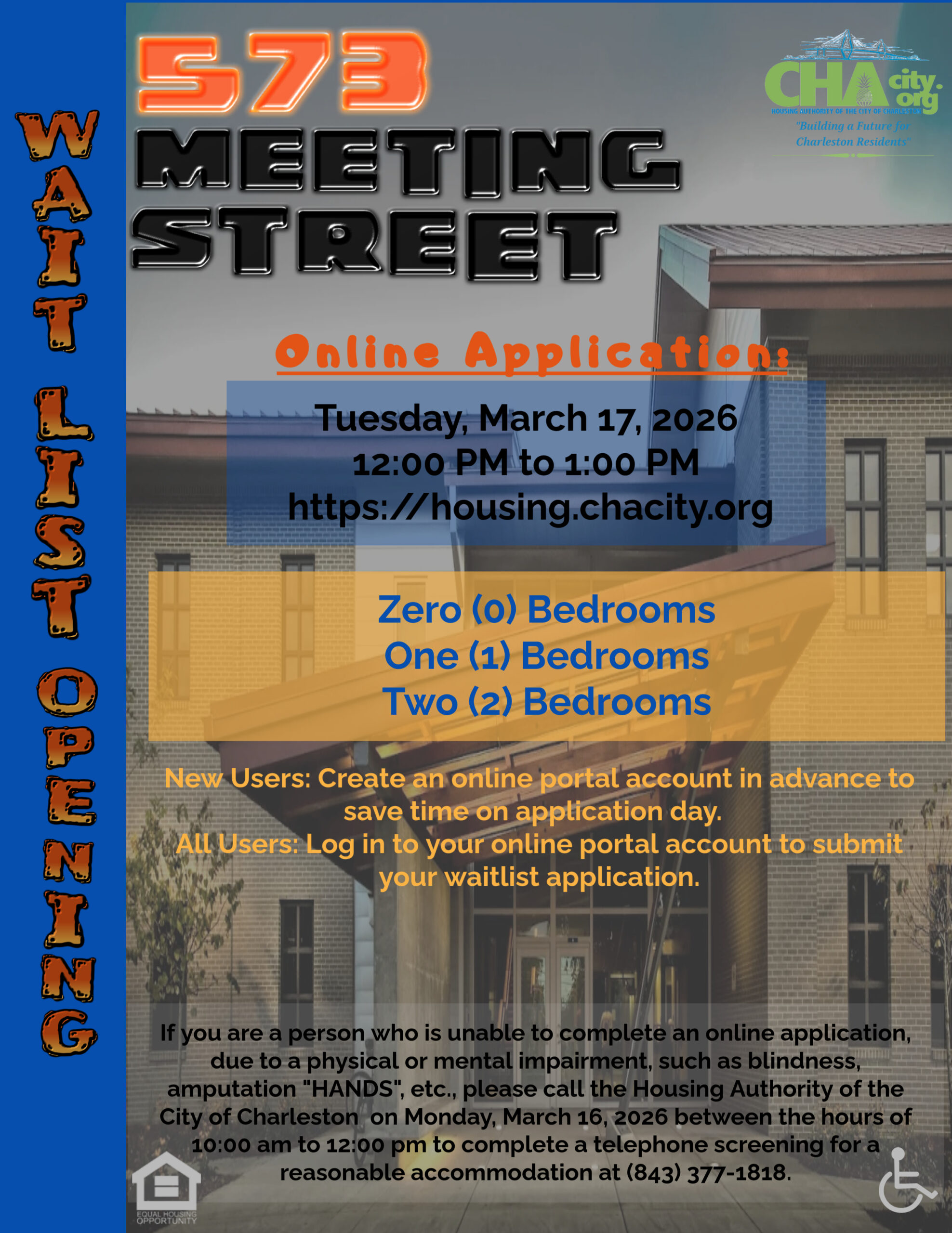 573 Meeting Street Wait List Opening