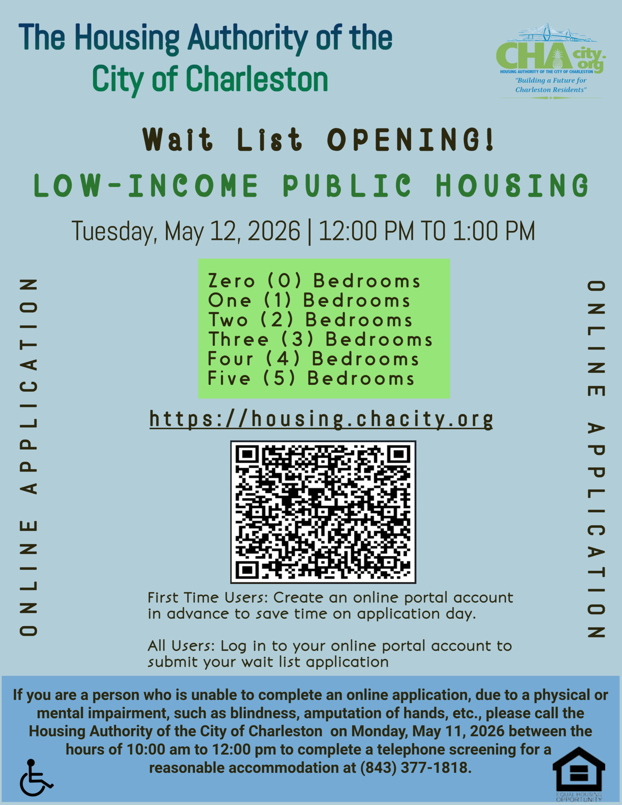 Wait List Opening – Low Income Public Housing (LIPH) – Zero (0), One (1), Two (2), Three (3), Four (4), and Five (5) bedrooms